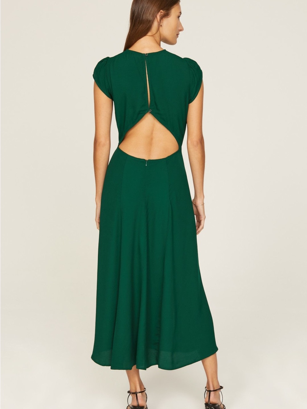 NWT Reformation Gavin Midi Dress in Emerald 10 - Picture 2 of 6
